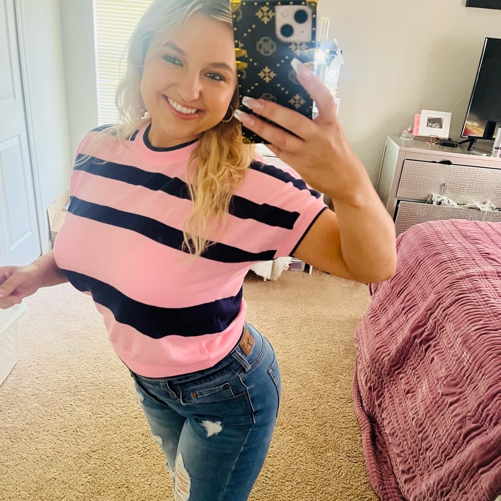 Sweater cropped short sleeve Top